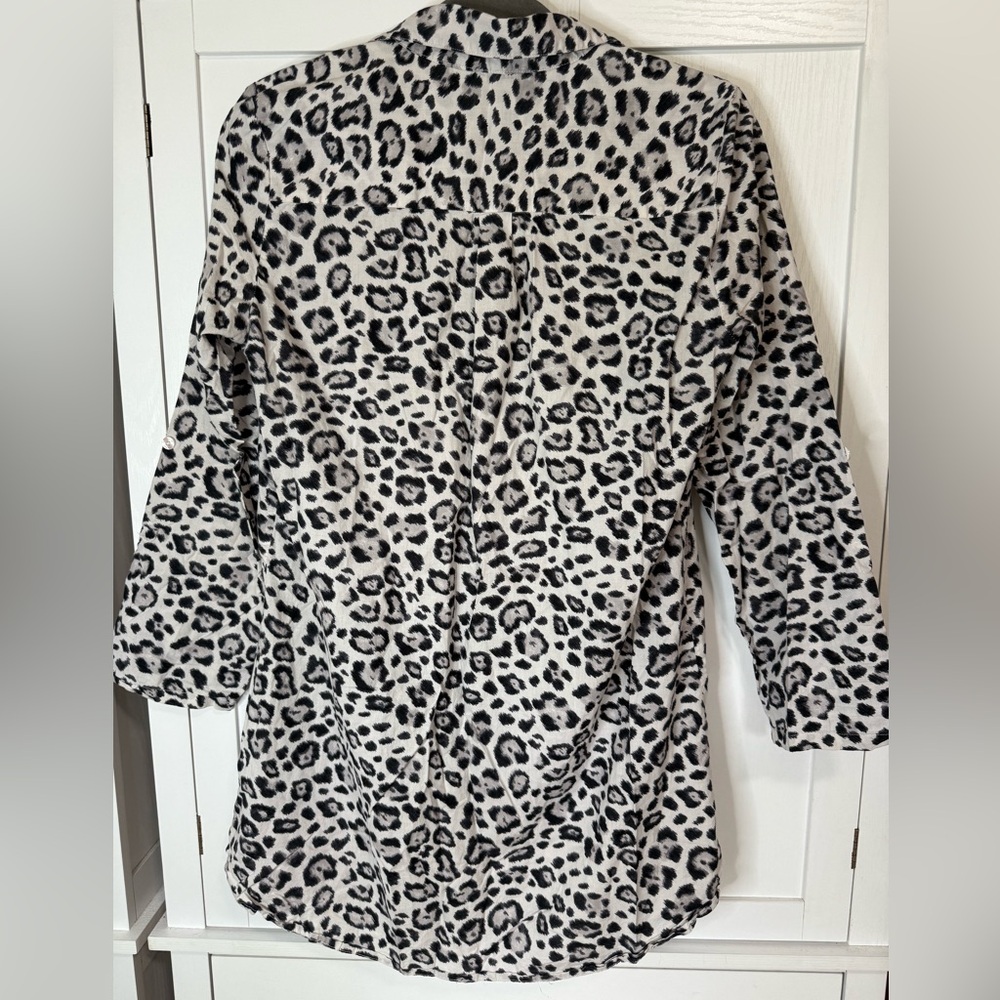 Victoria’s Secret Leopard Print Sleep Shirt Women’s Small Button Down Cotton - Picture 7 of 7
